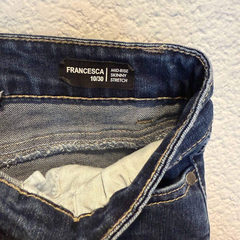 Francesca's Collections Dark Blue Skinny Jeans - Picture 3 of 3